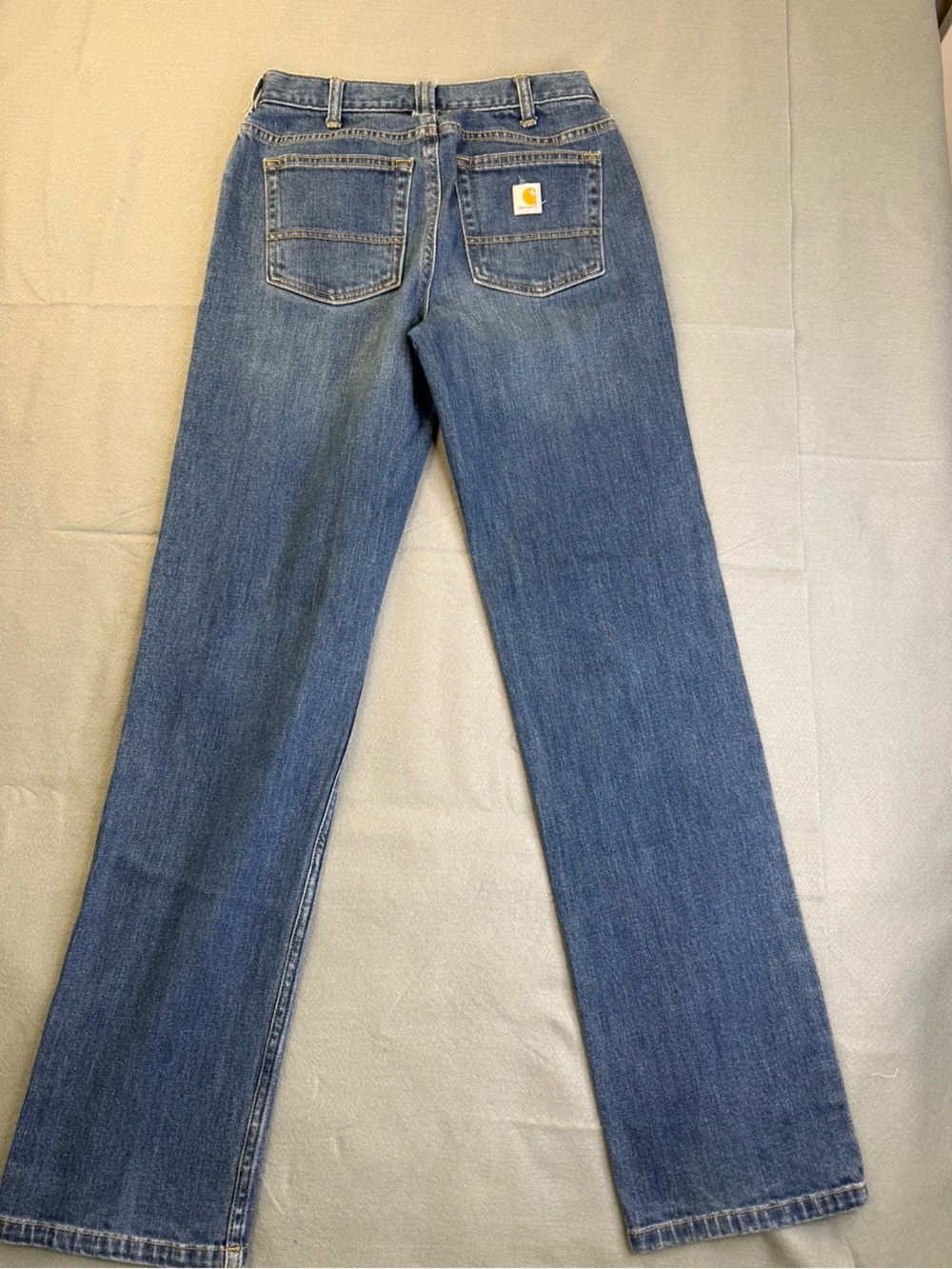 Carhartt Women’s Jeans Size 2 Regular Loose Fit Blue Denim Stretch